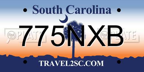 775NXB South Carolina License Plate