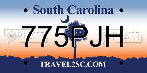 775PJH South Carolina License Plate