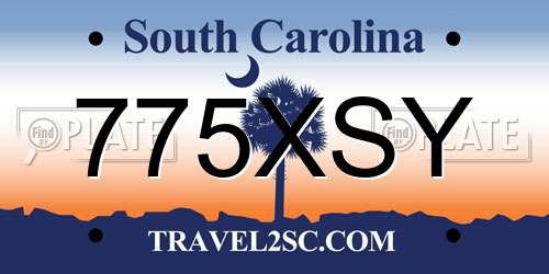 775XSY South Carolina License Plate