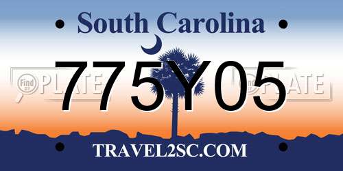 775Y05 South Carolina License Plate