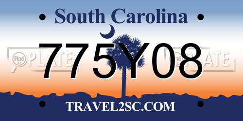 775Y08 South Carolina License Plate
