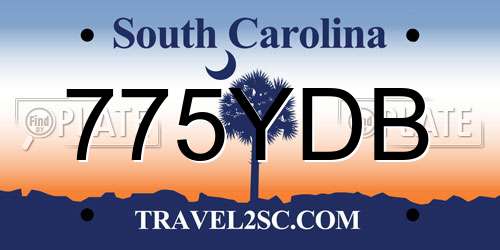 775YDB South Carolina License Plate