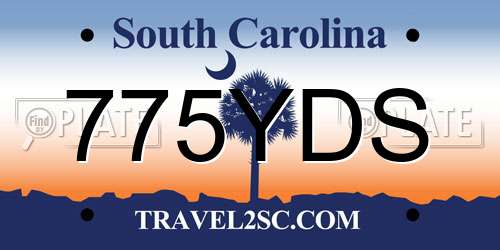 775YDS South Carolina License Plate