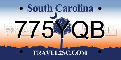 775YQB South Carolina License Plate