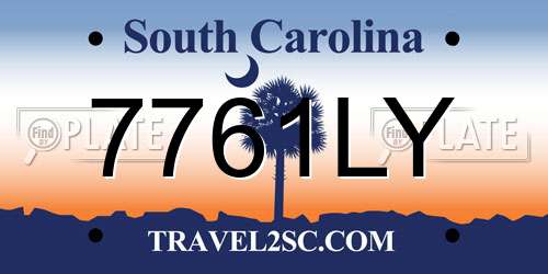 7761LY South Carolina License Plate