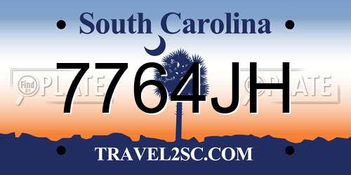 7764JH South Carolina License Plate
