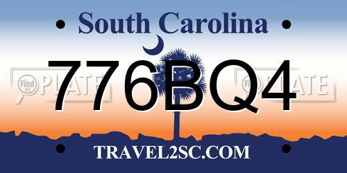 776BQ4 South Carolina License Plate