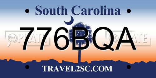 776BQA South Carolina License Plate