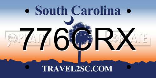 776CRX South Carolina License Plate
