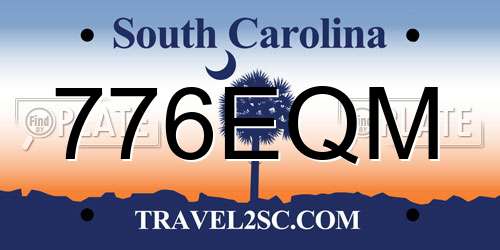 776EQM South Carolina License Plate