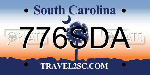 776SDA South Carolina License Plate