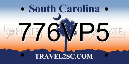 776VP5 South Carolina License Plate