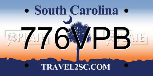 776VPB South Carolina License Plate