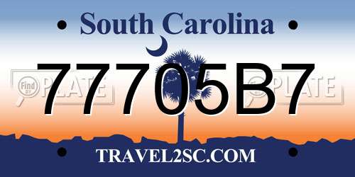 77705B7 South Carolina License Plate