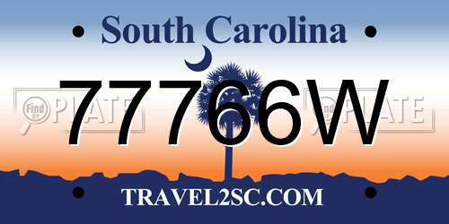 77766W South Carolina License Plate
