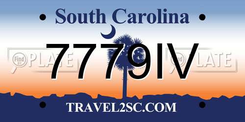 7779IV South Carolina License Plate