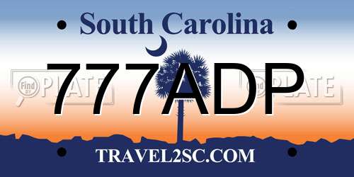 777ADP South Carolina License Plate
