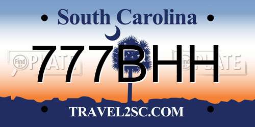 777BHH South Carolina License Plate