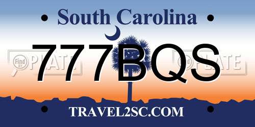 777BQS South Carolina License Plate