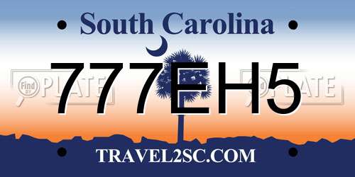 777EH5 South Carolina License Plate