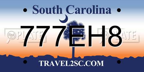 777EH8 South Carolina License Plate