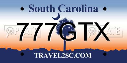 777GTX South Carolina License Plate