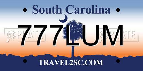 777LUM South Carolina License Plate
