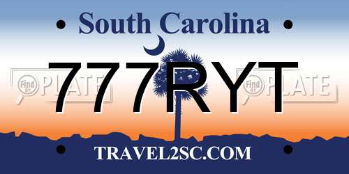 777RYT South Carolina License Plate