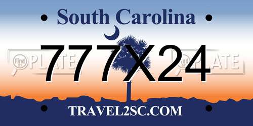 777X24 South Carolina License Plate