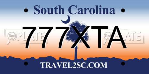777XTA South Carolina License Plate