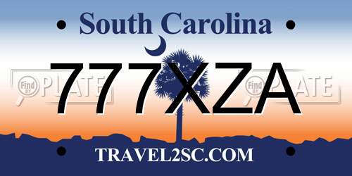 777XZA South Carolina License Plate