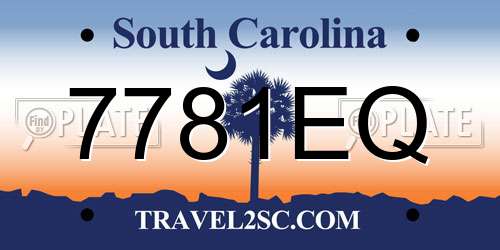 7781EQ South Carolina License Plate