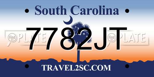 7782JT South Carolina License Plate