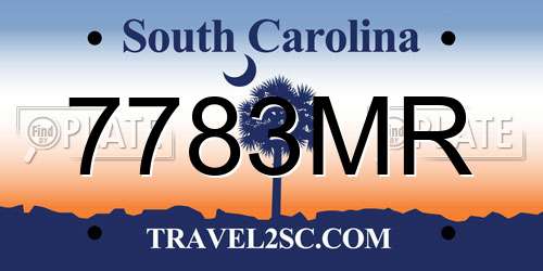 7783MR South Carolina License Plate
