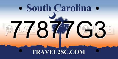 77877G3 South Carolina License Plate
