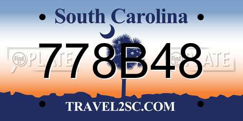 778B48 South Carolina License Plate