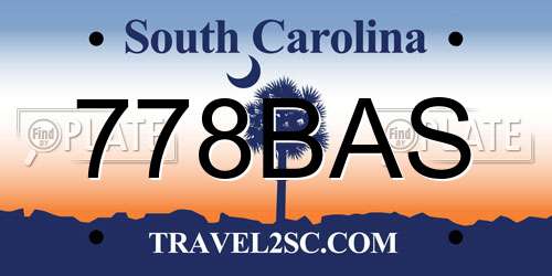 778BAS South Carolina License Plate