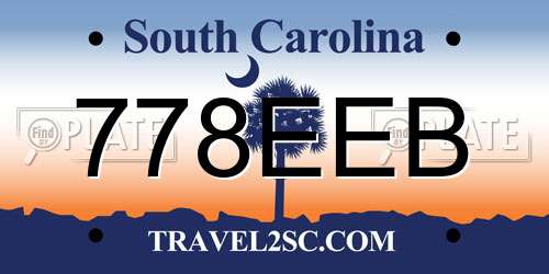 778EEB South Carolina License Plate