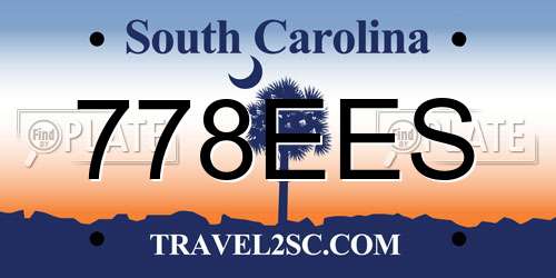 778EES South Carolina License Plate
