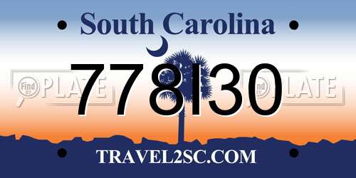 778I30 South Carolina License Plate