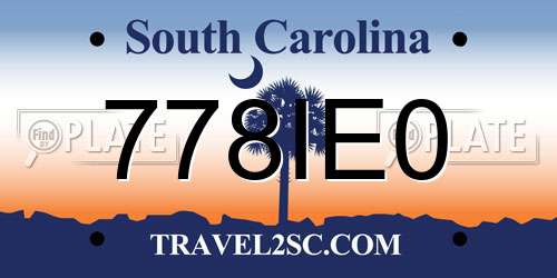 778IE0 South Carolina License Plate