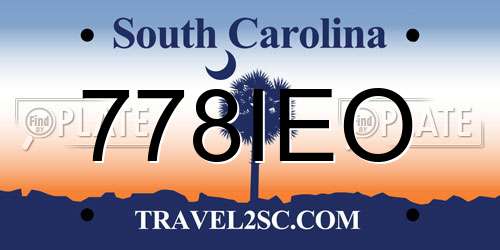 778IEO South Carolina License Plate