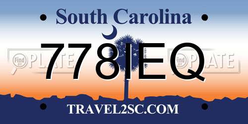 778IEQ South Carolina License Plate