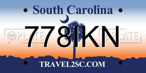 778IKN South Carolina License Plate