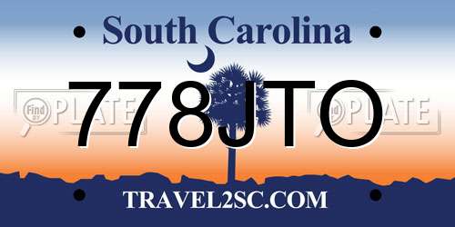 778JTO South Carolina License Plate