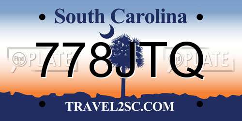 778JTQ South Carolina License Plate