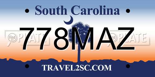 778MAZ South Carolina License Plate
