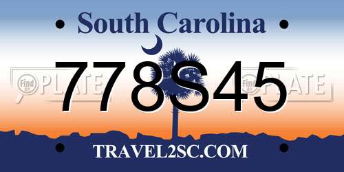 778S45 South Carolina License Plate