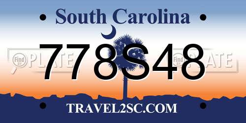 778S48 South Carolina License Plate