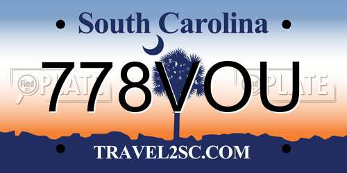 778VOU South Carolina License Plate